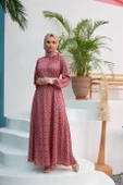 6'LI ÇAN ETEK KOBE SATEN ELBİSE PEMBE - 4