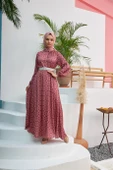 6'LI ÇAN ETEK KOBE SATEN ELBİSE PEMBE - 5