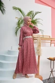 6'LI ÇAN ETEK KOBE SATEN ELBİSE PEMBE - 1