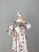 GÖMLEK YAKA BOY DÜĞMELİ SATEN ELBİSE PEMBE - 1