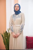 ETEĞİ SULU ARMONİCA ELBİSE BEJ - 4