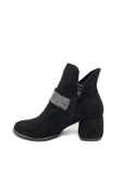 Kadın Siyah Süet Taşlı Topuklu Kısa Bot thumbnail 2