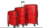 Hotowa Gold PP Valiz 8011 Kırmızı TSA Kilitli Üçlü Set - 1