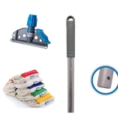 Islak Mop Seti. 5 adet 350 Gr Islak Mop, 1 Adet Islak Mop Aparatı, 1 Adet Metal Sap - 1