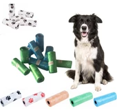 QASUL 4'lü Evcil Hayvanlar İçin Pati Desenli Kedi Köpek Kaka Poşeti - 3