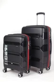 Hotowa Gold PP Valiz 8011 Siyah Kırmızı TSA Kilitli İkili Set - 4
