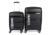 Hotowa Gold PP Valiz 8011 Siyah Kırmızı TSA Kilitli İkili Set - 1