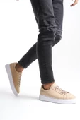 Erkek Hakiki Deri Kalın Taban Bağcıklı Tam Kalıp Günlük Spor Ayakkabı Sneaker - 5