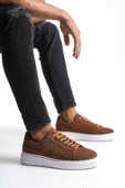 Erkek Hakiki Deri Kalın Taban Bağcıklı Tam Kalıp Günlük Spor Ayakkabı Sneaker - 8