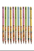 Sevimli Dostlar Yuvarlak Kurşun Kalem 12 Adet 1 Paket Faber Kurşun Kalem 2B Siyah Kurşun Kalem Sevimli Dostlar Desenli 2B Kalem - 1