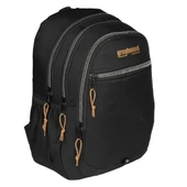 ortaokul lise Siyah Su Geçirmez Astarlı Kumaş Sırt Çantası 4 bölmeli thumbnail 1