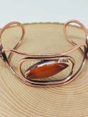 Akik Taşlı Motifli Bakır Bileklik (52670) thumbnail 3