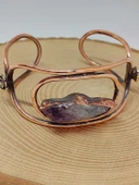 Ametist Taşlı Motifli Bakır Bileklik (52666) thumbnail 4