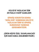 Kişiye Özel İsim Yazılı Gold Renkli Bijuteri 45cm Zincirli Kolye - 6