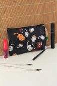 4'lü Set Kedi Desenli Sırt Çantası Kalemlik Makyaj Çantası Büyük Boy Makyaj Çantası - 5