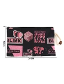 4'lü Set Blackpink K-Pop Desenli Sırt Çantası Kalemlik Makyaj Çantası Büyük Boy Makyaj Çantası - 6