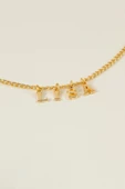 Gold Lisa Yazılı Harfli Blackpink 45cm Zincirli Hediyelik Kolye - 3