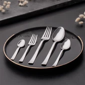 Porsima Tokyo Çelik Servis Takımı - Yemek Tatlı Servis Seti - Sade Çatal Kaşık Takımı - 6 Kişilik 30 Parça - 2