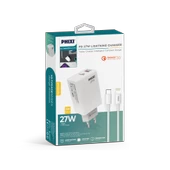 PHİXİ ULTİMATE UPD4225L 27W PD ÇİFT ÇIKIŞLI LIGHTNING HIZLI ŞARJ ADAPTÖRÜ - 3