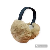 kışlık peluş kulaklık koyu bej rengi soğuk önleyiçi kulaklık - 1