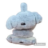 çocuk peluş kulaklık 3-9 yaş gri renk soğuktan koruma özellikli - 2