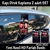 hard oto kapı sticker 2li sağ sol kapı direk için folyo kaplama - tuning modifiye görünüm - 1