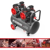 KOBB KBK50S2 4.0HP 50Lt 8Bar Çift Motorlu Yağsız Sessiz Taşınabilir Hava Kompresörü - 5