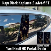 repçi kara kedi oto kapı sticker 2li sağ sol kapı direk için folyo kaplama - tuning modifiye görünüm - 1
