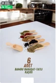 BAMBU AHŞAP BAHARAT KAŞIĞI KÜREĞİ 6 Adet - 1