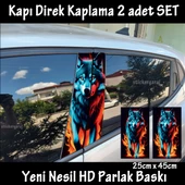 kurt renkli oto kapı sticker 2li sağ sol kapı direk için folyo kaplama - tuning modifiye görünüm - 1