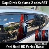örümcek oto kapı sticker 2li sağ sol kapı direk için folyo kaplama - tuning modifiye görünüm - 1