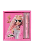 Orijinal Barbie Extra Notebook Pembe 2 li Kalın Kapak Çizgili Defter Tükenmez Kalem Lisanlı Barbie Baskılı Not Defteri Seti - 1