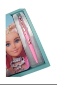 Orijinal Barbie Extra Notebook Mavi 2 li  Kalın Kapak Çizgili Defter Tükenmez Kalem Lisanlı Barbie Baskılı Not Defteri Seti - 2
