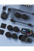 Motorsiklet Kask Interkom Kulaklık RGB Işık LCD Ekranlı FM Radyo Bluetooth 5.3 Çift Telefon Bağlantı - 8