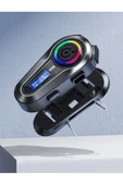 Motorsiklet Kask Interkom Kulaklık RGB Işık LCD Ekranlı FM Radyo Bluetooth 5.3 Çift Telefon Bağlantı - 1