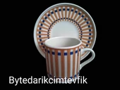 TULU PORSELEN FİNCAN TAKIMI DİK ÇİZGİ - 3