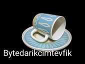 TULU PORSELEN FİNCAN TAKIMI MAVİ AKİK thumbnail 2