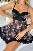 YNT Siyah Desenli Mini Gecelik 15700 - 5