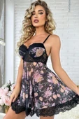 YNT Siyah Desenli Mini Gecelik 15700 - 3