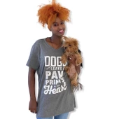 Hayvansever Tişört Dogs Leave Paw Prints in Your Heart Gri - 1