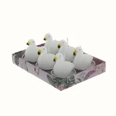 6 Adet 4cm Flamingo Tealight Mum thumbnail 7