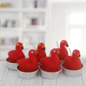 6 Adet 4cm Flamingo Tealight Mum thumbnail 4