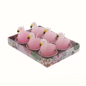 6 Adet 4cm Flamingo Tealight Mum thumbnail 9