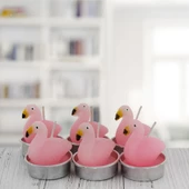 6 Adet 4cm Flamingo Tealight Mum thumbnail 2