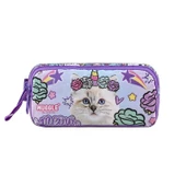 Muggle Kalem Çantası Pretty Cat Kedi Desenli 2 Bölmeli Kalemlik - 1