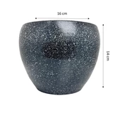 Bitki Tasarımı Gri Granit Toprak Saksı Saksılık Salon Çiçeklik - 15 CM - 2