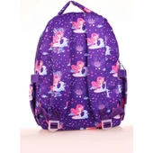 Kaukko Kids Aynalı Nakışlı Denizkızı Mavi Kız Çocuk Okul Sırt Çantası thumbnail 2