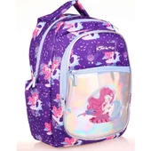 Kaukko Kids Aynalı Nakışlı Denizkızı Mavi Kız Çocuk Okul Sırt Çantası thumbnail 1