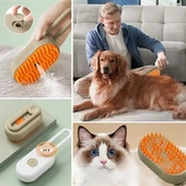 Kedi Köpek Fırçası Su Püskürtmeli Saplı Masaj etkili Tüy Toplama Tarağı - 5