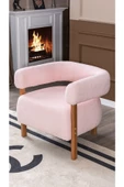 MELLMOD Sweet Mod Ahşap Ayaklı Teddy Berjer Açık Pembe M03 - 1